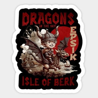 Flying Dragon Viking boy in a Viking Village - It's going to be EPIC! Sticker